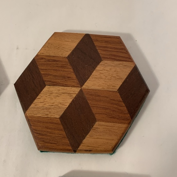 Handmade drink Coasters wooden set 4 - Picture 5 of 7